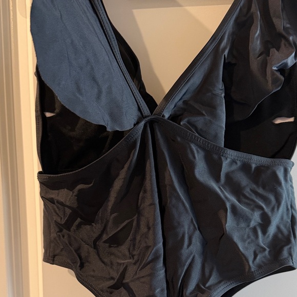 Black Ruffled One Piece - Picture 4 of 5